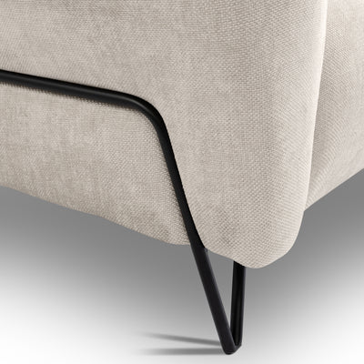 Nellia 2 Seater Sofa for Living Room, Soft Style, Storm Fabric – close-up of details and texture