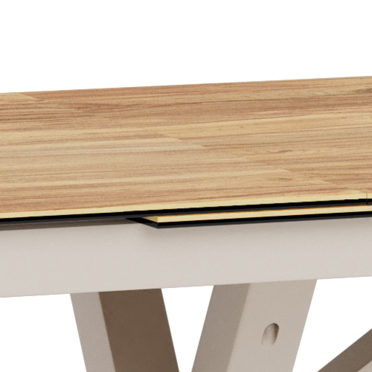 Lorrins Classic Extendable Dining Table, Loft Style – close-up of details and texture