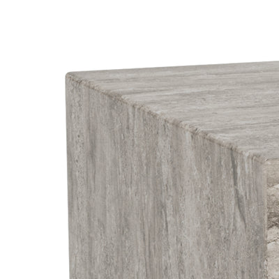 Set van 2 moderne salontafels met steenlook - model Segmento - close-up van de details en textuur