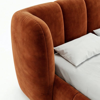 Ventara Upholstered Ottoman Bed with Vertical Tufting and Storage, Soft Modern Style – close-up of details and texture