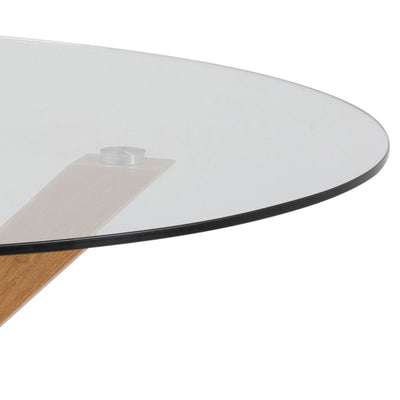 Stela Round Glass Dining Table 119x76 cm, Modern Style – close-up of details and texture