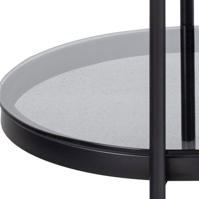 Moren Oval Coffee Table with Smoked Glass, Modern Style – close-up of details and texture