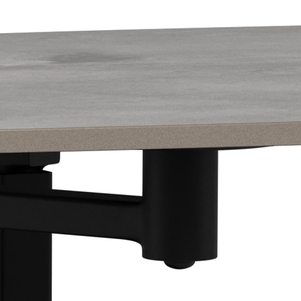 Salontafel Dualis met draaiblad van 128 × 40 cm in loftstijl - close-up van details en textuur