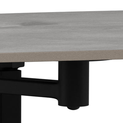 Salontafel Dualis met draaiblad van 128 × 40 cm in loftstijl - close-up van details en textuur