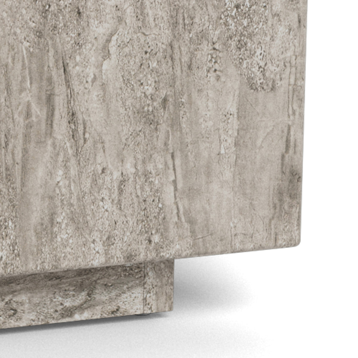 Set van 2 moderne salontafels met steenlook - model Segmento - close-up van de details en textuur
